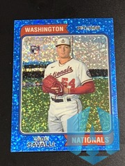 2023 Topps Heritage Rookie Blue Sparkle Cade Cavalli #188 Nationals